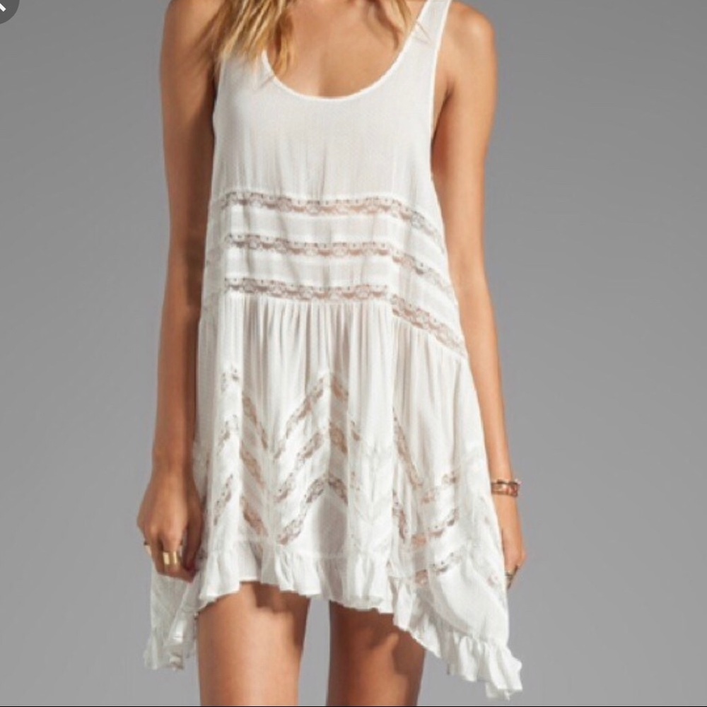 FP white trapeze dress